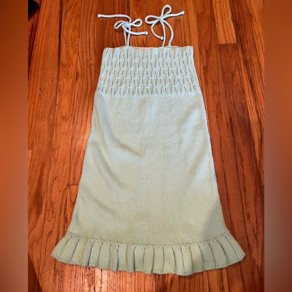 Misha And Puff Green Smocked Midi Dress